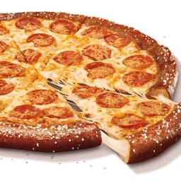 Stuffed Pretzel Crust With Cheese Sauce & Pepperoni