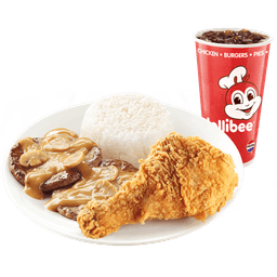 1Pc Chickenjoy W/ 2Pc Burger Steak W/ Side and Drink